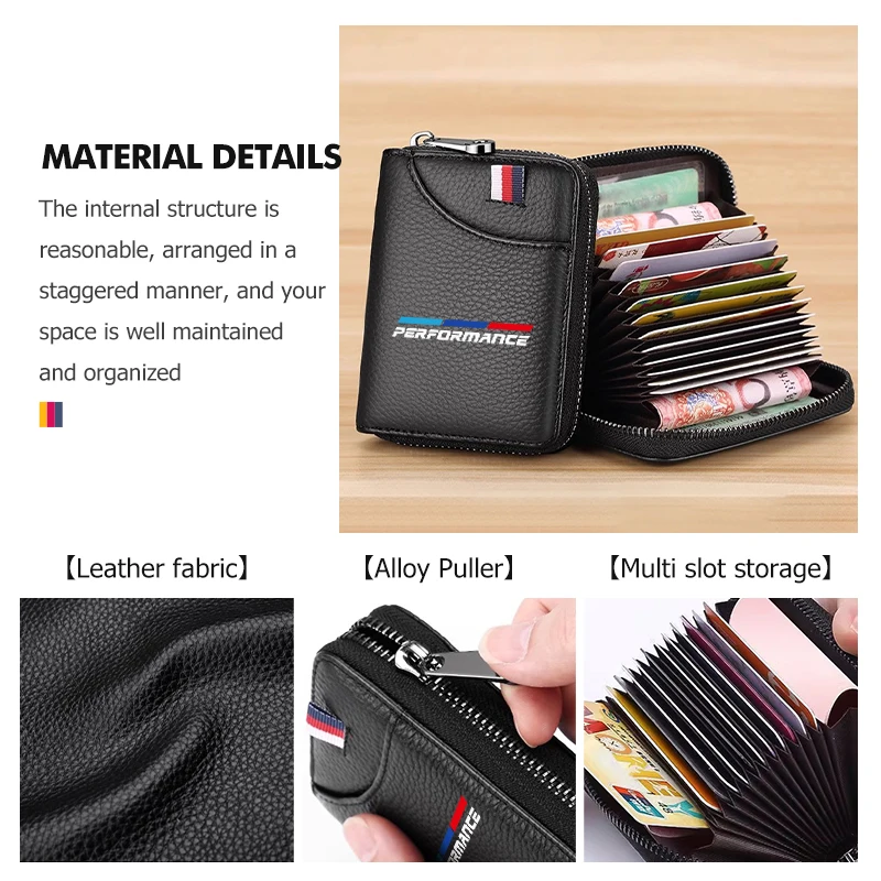 For BMW Car Logo Card Holder Coin Wallet ID Card Driver License Organizer Holder 1 2 3 5 7 Series X1 X2 X3 X4 X5 X6 G20 G30 G11 view 3