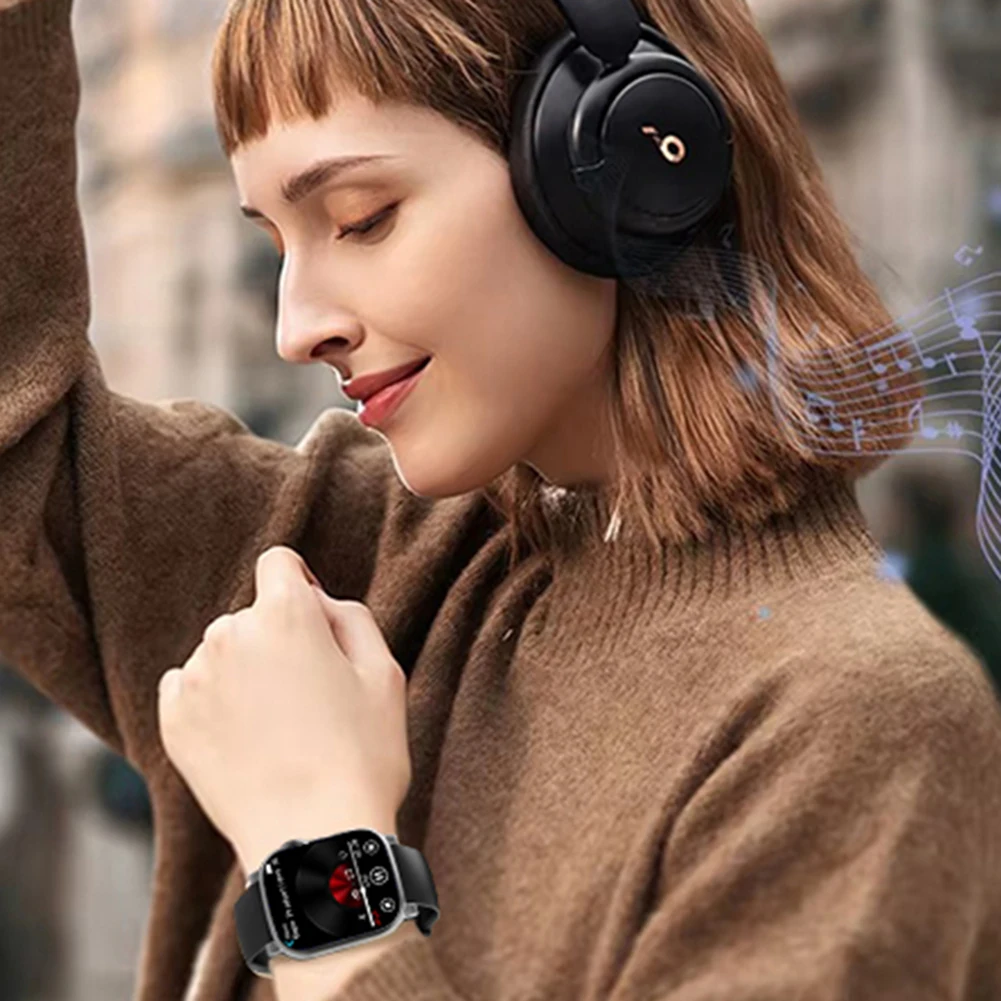 MP3 Player Watch BT 5.4 Touch Screen Built-in Speaker Voice Recorder for Sports Running & Gym