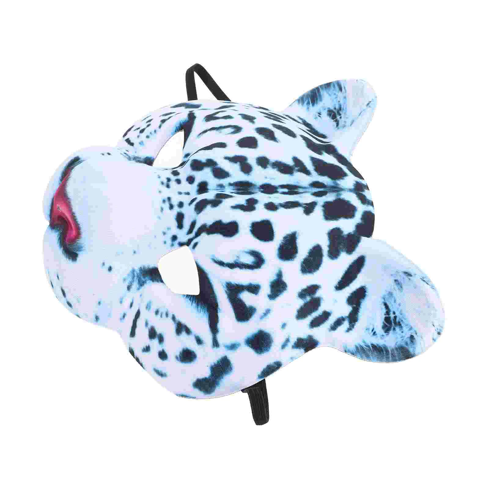 Halloween EVA Mask Snow Leopard Half Face Masquerade Funny Animal Carnival Party