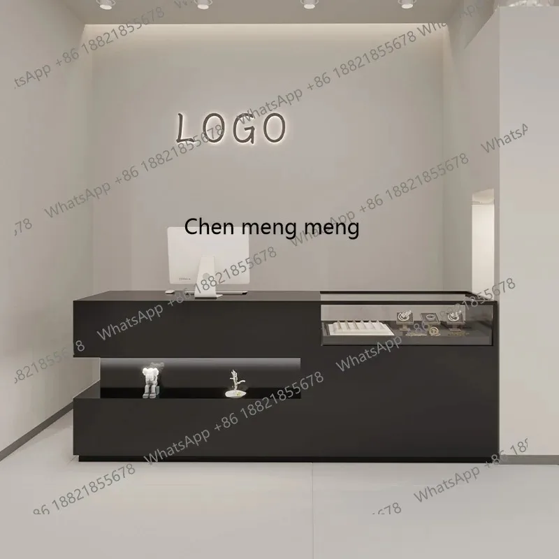 

A17 High-end light luxury clothing store Bar counter women's clothing store checkout page store Small and simple, glass counter
