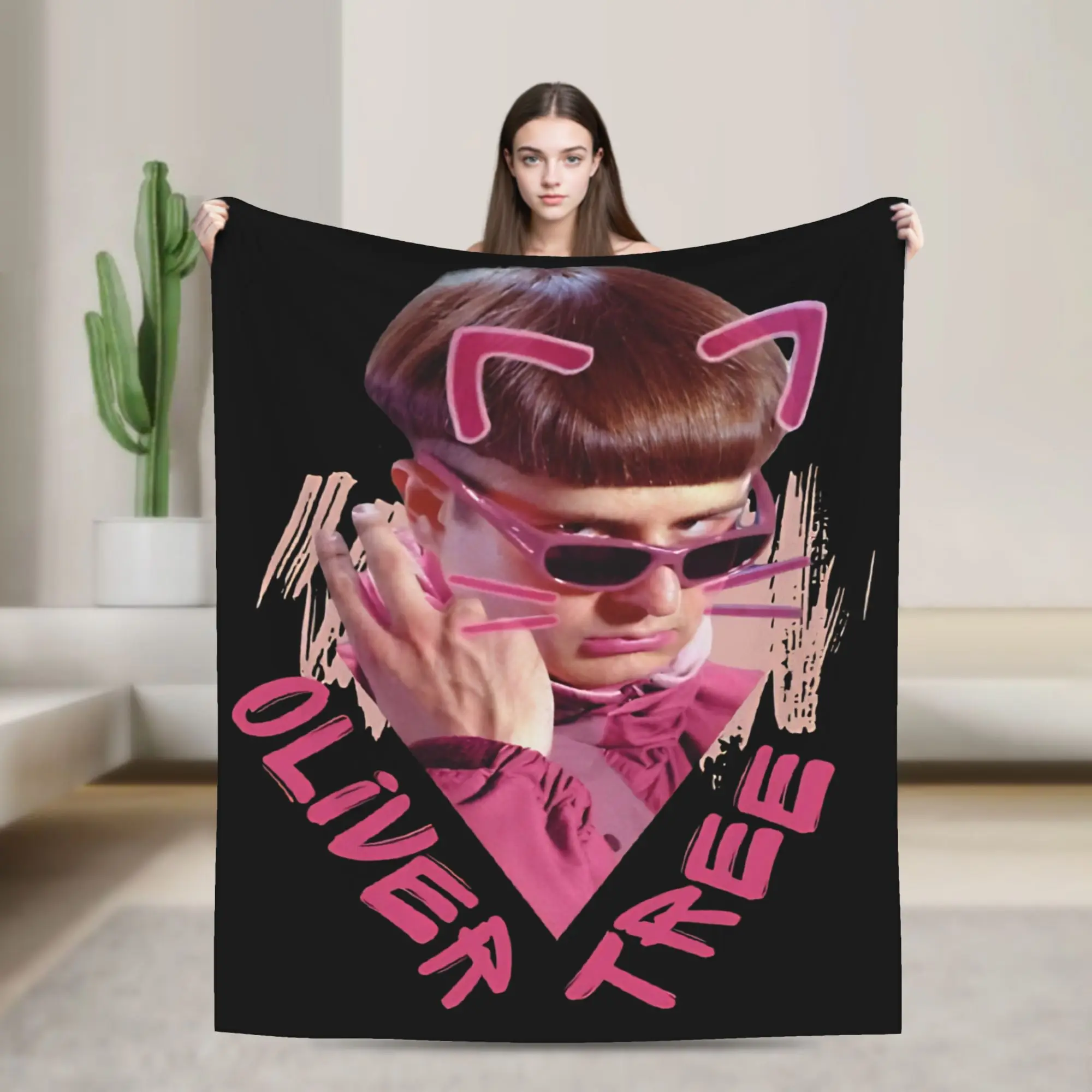 Oliver Tree Rapper Rip Blankets  Plush Funny Warm Throw Blanket for Coverlet  Winter