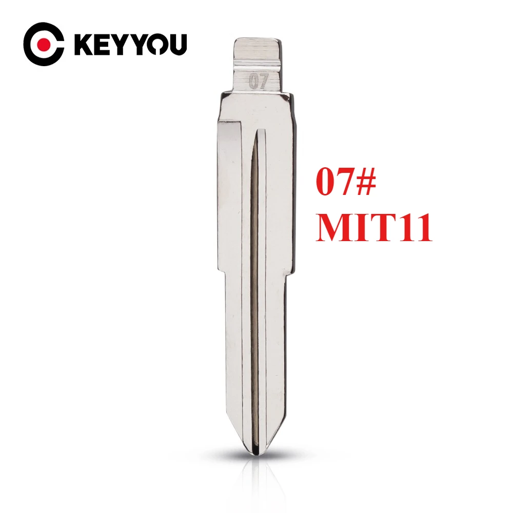 

KEYYOU 10PCS 07# MIT11 MIT11R Metal Uncut Blank Flip Remote Key Blade For Mitsubishi For KD Xhorse VVDI JMD