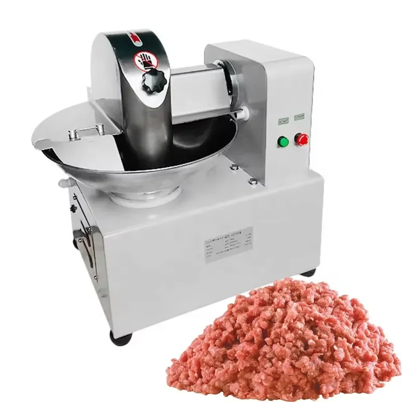 80Kg/120Kg/H Hamburger Meat Emulsify Small Sausage Bowl Cutter Machinery Slicer Vegetable Bowl Chopper Meat Cutting Machine