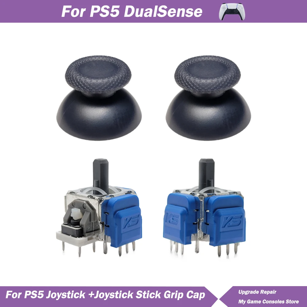 

2/10pcs K-SILVER JS13 PRO+ TMR Electromagnetic Joystick for PS5 Anti-Drift 3D Analog ThumbStick Analog Joystick w Grip Cap