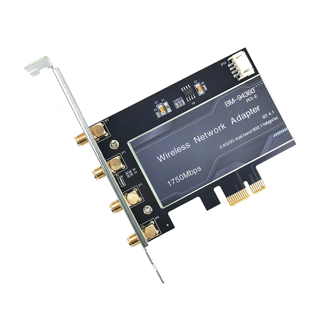 2025 + PCIE بطاقة الشبكة Wifi BCM94360 2.4G/5G بطاقة الشبكة المزدوجة النطاق بلوتوث 4.1 Pci-E X1 محول سطح المكتب اللاسلكي 1750Mbps #1