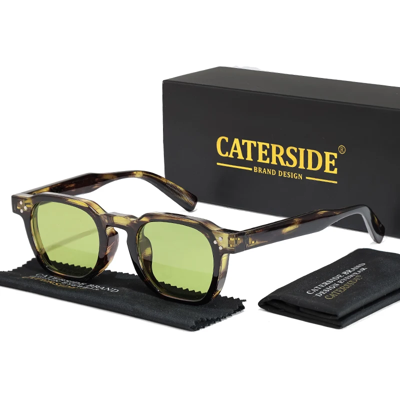 

CATERSIDE Retro Square Sunglasses Men Punk Sun Glasses for Women Fashion Travel Outdoor Cycling UV400 Lunette De Soleil Homme