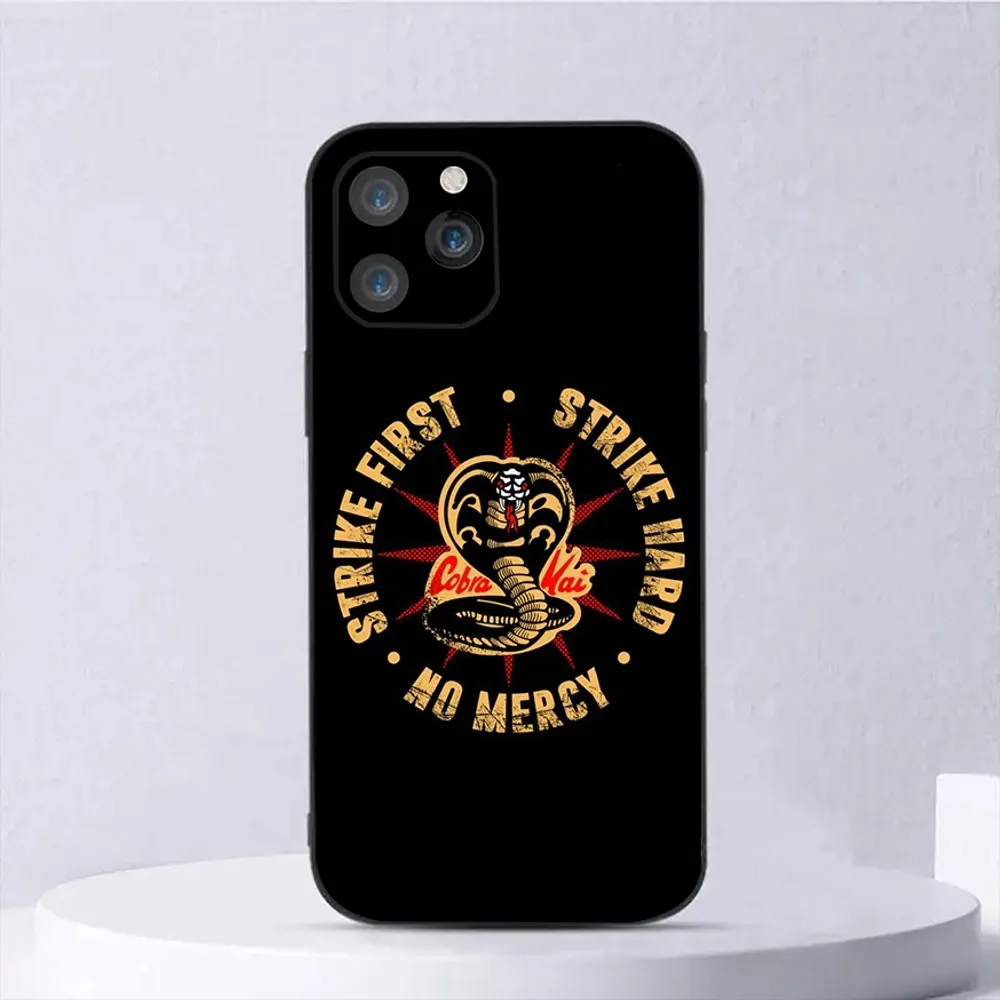 Cobra Kai Snake Phone Case For iPhone 15,14,13,12,11,Plus,Pro Max,XS,X,XR,SE,Mini,8,7 Soft Silicone Black Cover