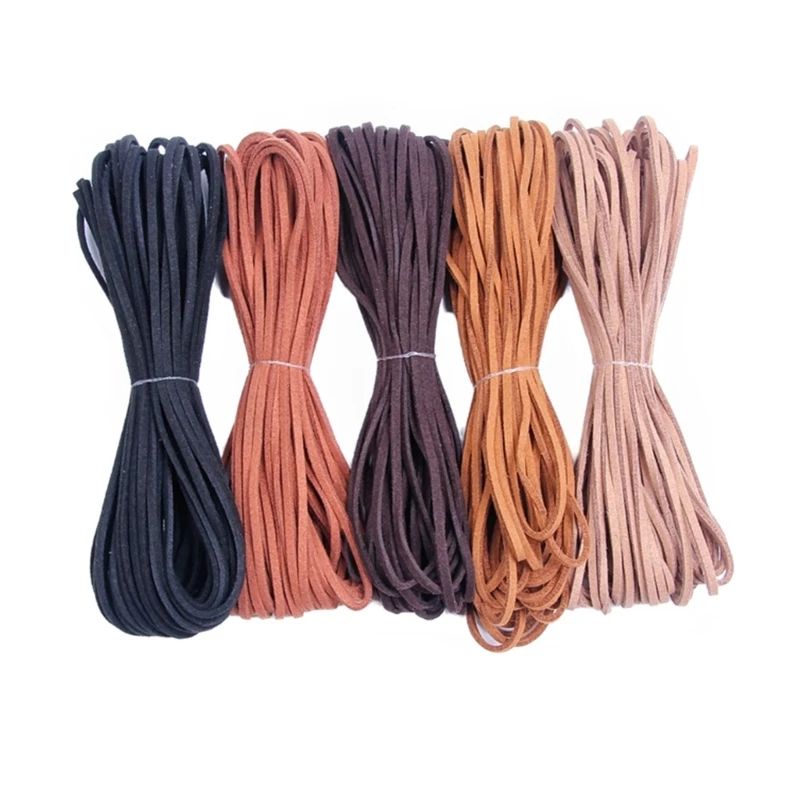 Pack of 5 Alternative Colors Jewelry Cord Elegant Korean Lint Necklace Cord for Crafting Fashion Necklace and Bracelet C1FC