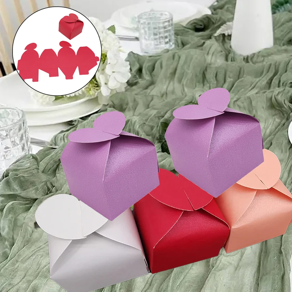 

20/30/50Pcs Love Heart Gift Box Chocolate Square Wedding Favor Cake Gift Packaging Box Valentine's Day Party Decoration Supply