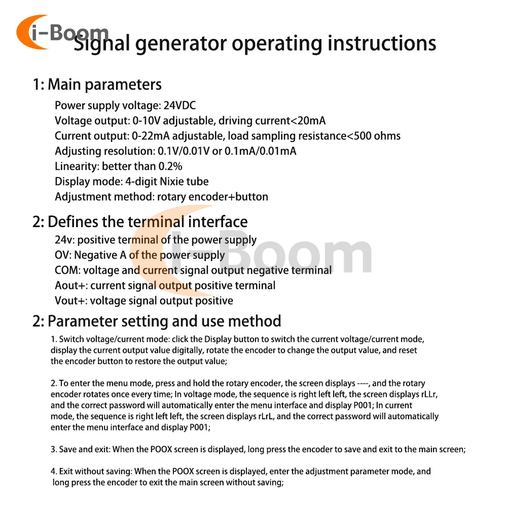 1PC 0-20mA/4-20mA 0-10V Signal Generator Adjustable Current Voltage Simulator Transmitter Recorder Signal Generator DC24V