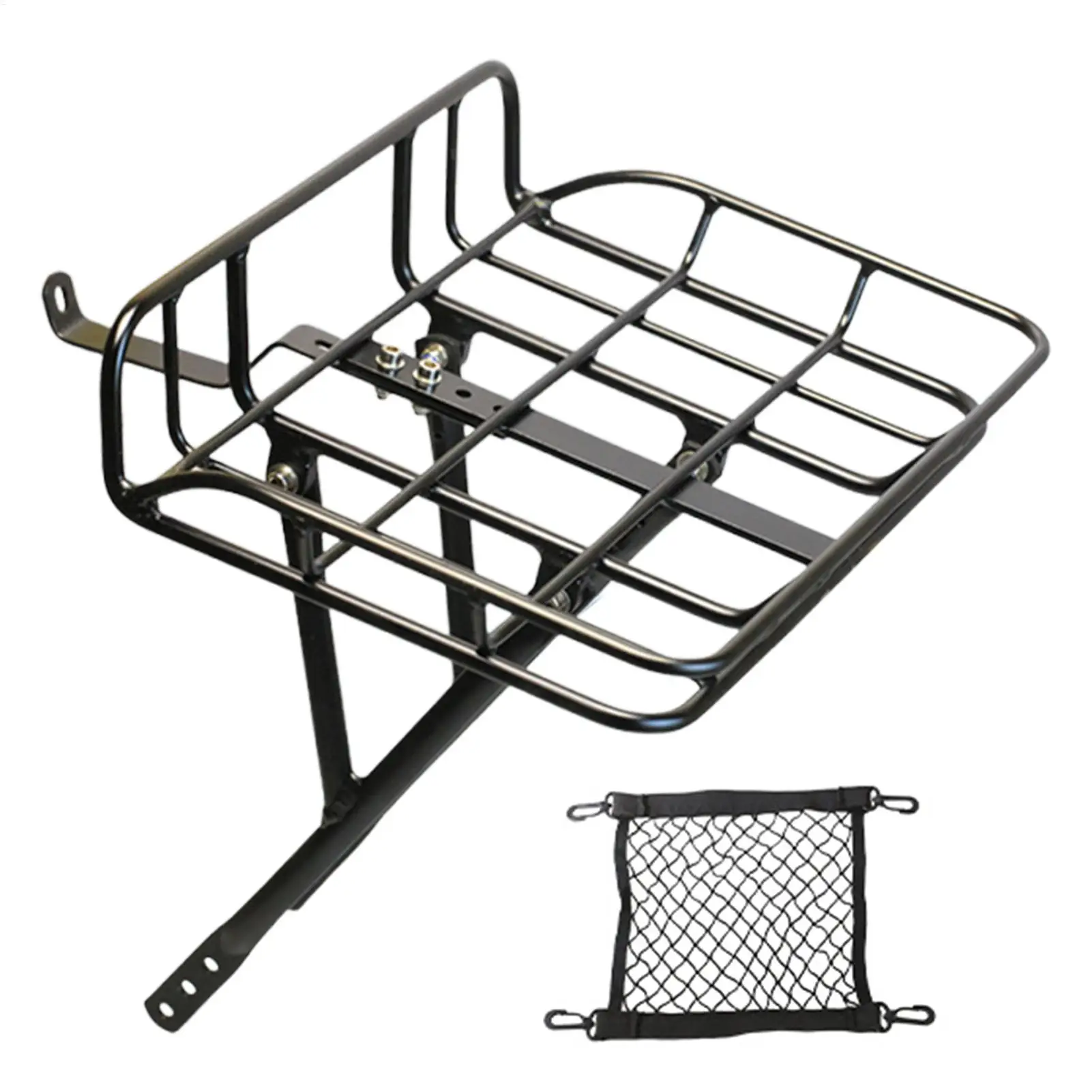 

Bike Front Rack Lightweight Bracket Luggage Holder Large Front Bicycle Basket for Biking Cycling Touring Delivery Travel