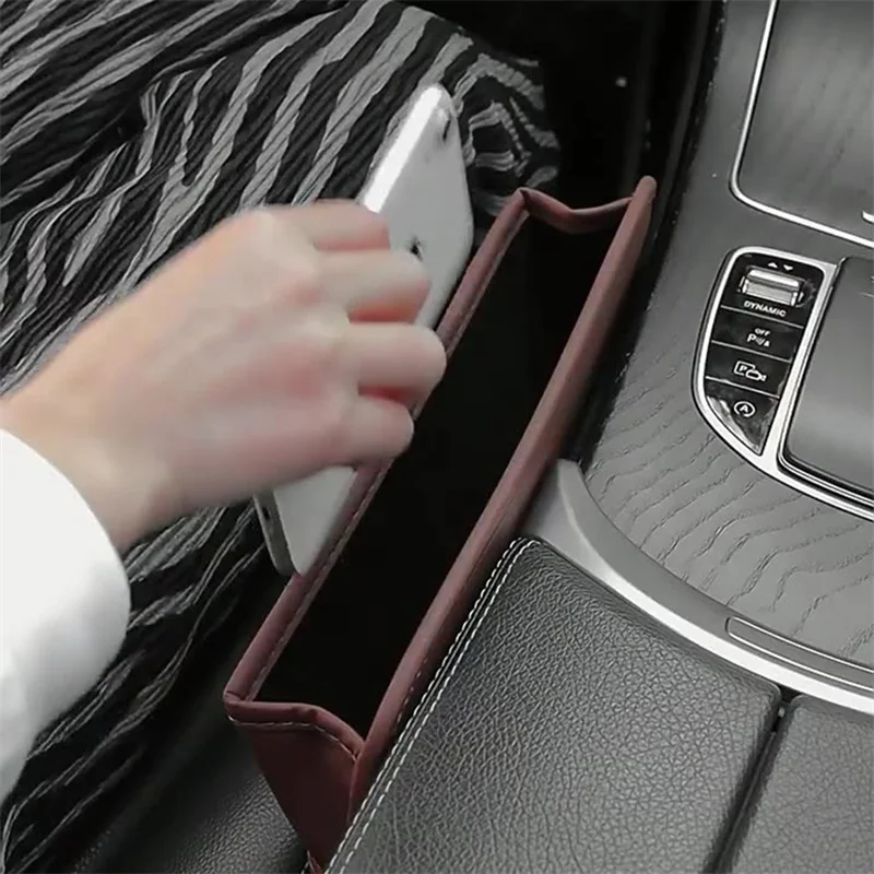 for car interior PU Leather Console Side Seat Gap Filler Front Seat Organize storage accessories auto universal
