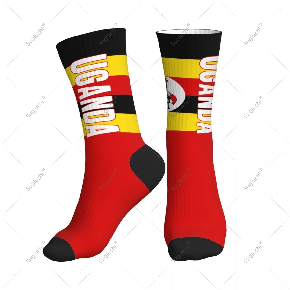 

Полиэстеровые носки до середины икры с 3D принтом флага Уганда для мужчин и женщин, кавайные носки, уличные носки для скейтборда