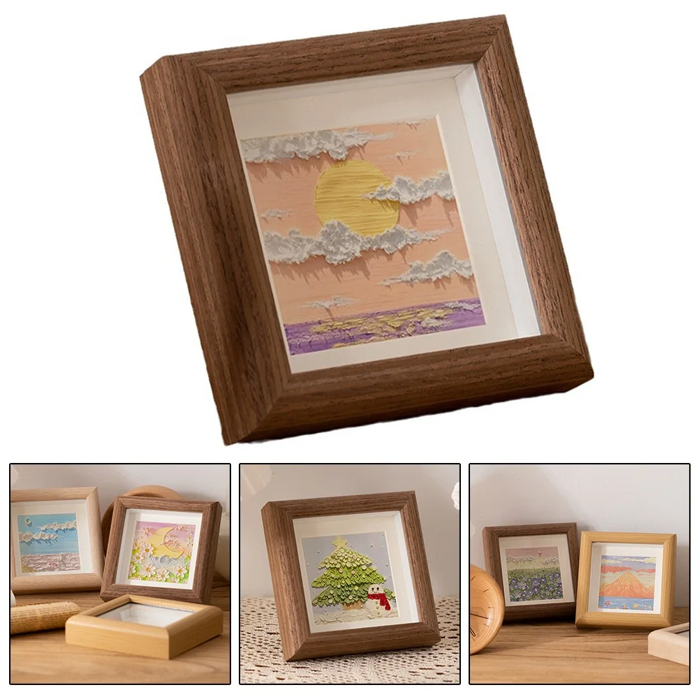 S4/5/6Inch Photo Frame Wooden Picture Frame Table Square Picture Frame Home Decoration Commemorative Gifts