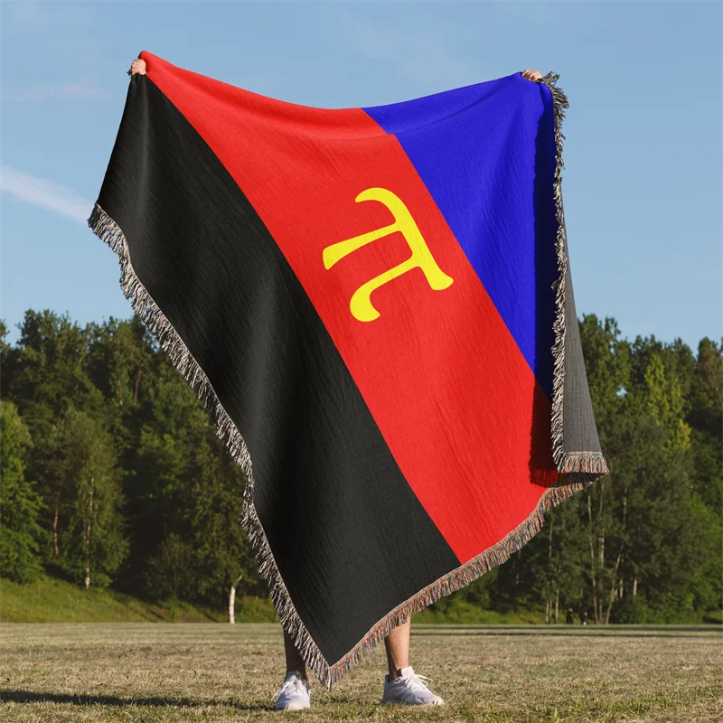 Aertemisi Polyamory Pride Flag LGBT Rainbow Jacquard Fringed Woven Throw Blanket