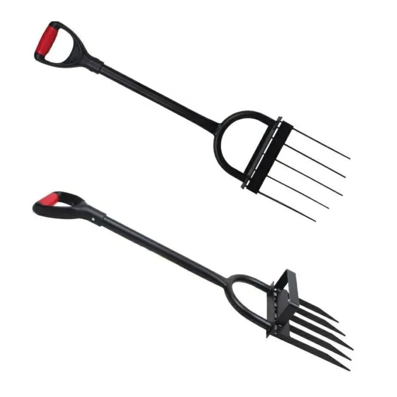 Earth-turning artifact Manual earth-turning rake outdoor plowing hoe deep-turning tool farm fork tool household earth-digging