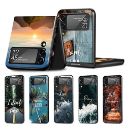 Travel Mountain Beach dicker Z Flip 4 Z Flip 4 Phnoe Case per Samsung Z Flip 3 5 5G Black Hard Shell Galaxy ZFlip3 ZFlip4 ZFlip