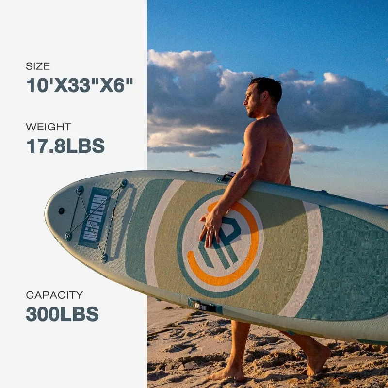 Paddle Board with Stable Wing and Durable SUP Accessories, 10’ Inflatable Stand up Paddle Boards for Adults & Youth, Versatile