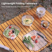 Outdoor Lightweight Folding Tableware Portable Bowl Dinner Plate Coffee Filter Funnel Water Cup Multi-purpose Camping Tableware