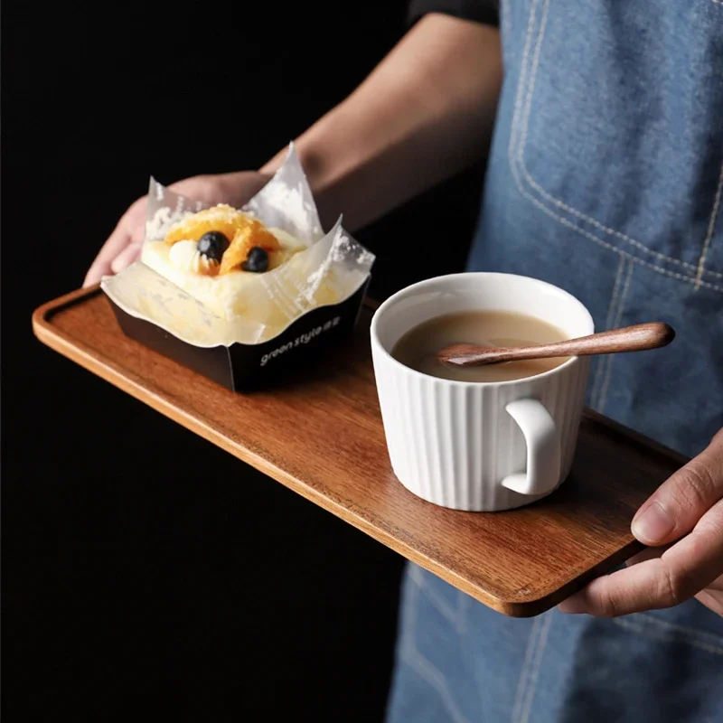 New Wooden Tea Tray Acacia Oval/Rectangular/Irregular Wooden Tea Plate Serving Table Plate Snacks Food Storage Dish Serving Tray