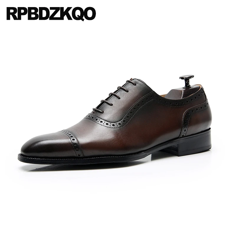 

Cowhide Square Toe Bridal Oxfords Flats 47 Brush Large Size Dress 48 British Shoes Deluxe Brogue Lace Up Brown Party Wedding Men
