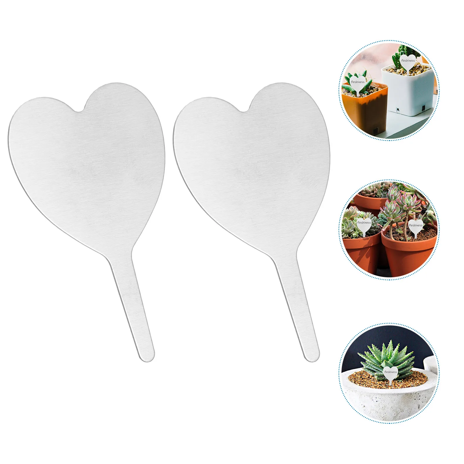 

50Pcs Heart Shape Metal Plant Tags Durable Gardening Labels Reusable Solid Color Plant Markers for Garden Nursery