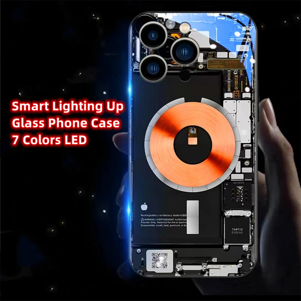 Circuit Board Internal File Design Sound Control LED Flash Cases For OPPO Reno 4 5 6 8 9 10 11 12 Pro Plus Find X5 X6 Pro