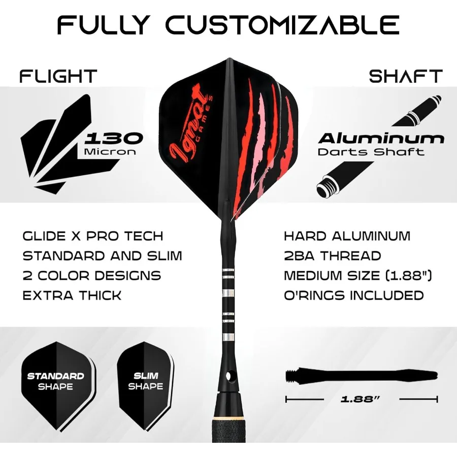 Dardos con punta de acero de primera calidad para juegos competitivos y entretenimiento en el hogar, paquete de 3, 6, 12 barriles de latón con ejes de aluminio, deslizamiento de 16 piezas