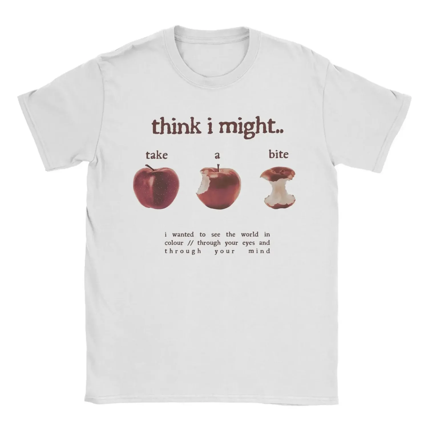 เสื้อยืด Take A Bite เสื้อผ้าแฟชั่นผู้หญิง แขนสั้น คอกลม เสื้อยืดทันสมัย เสื้อยืดลำลอง เสื้อผ้าผู้หญิง
