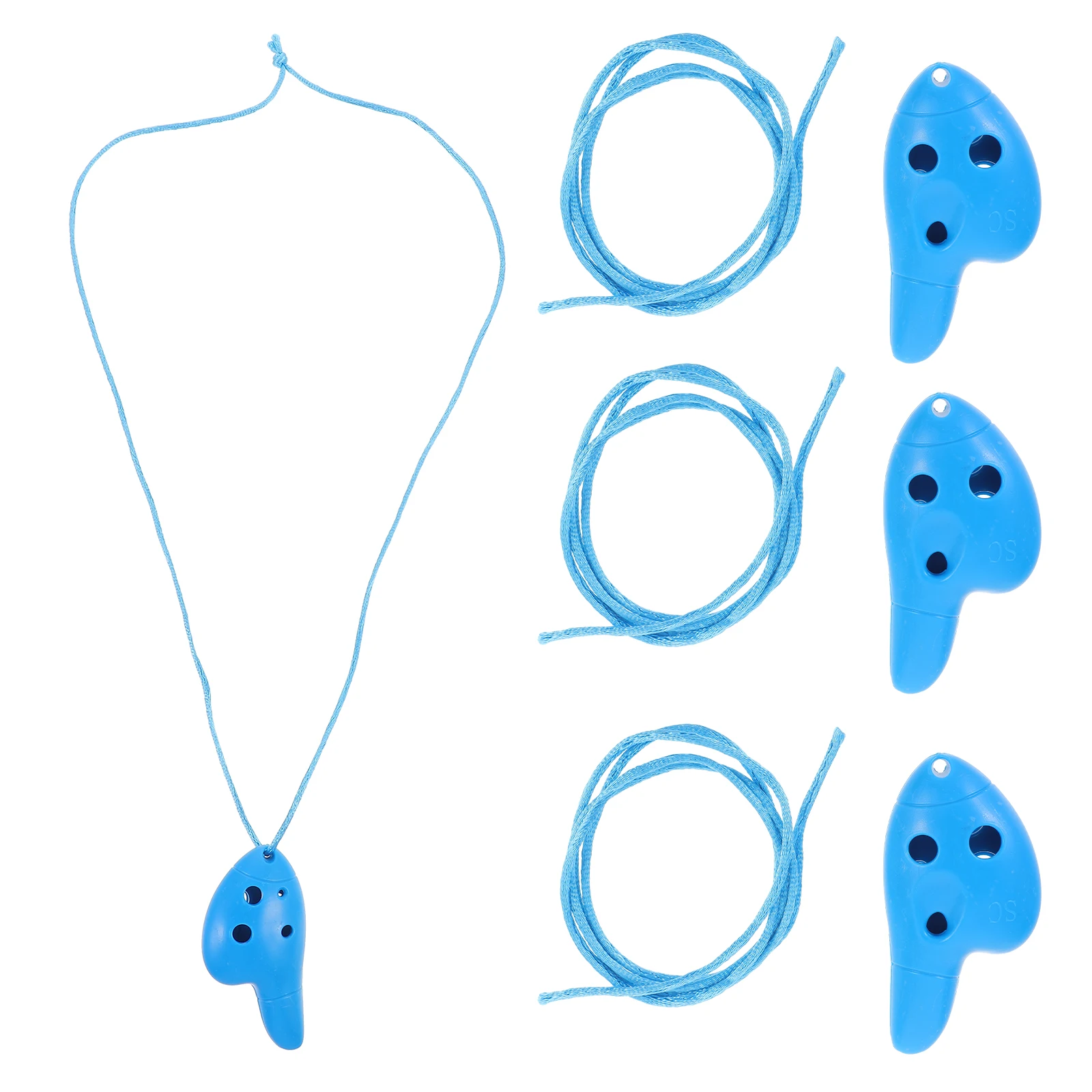 

4pcs Mini Ocarina 6 Hole Blue Kids Musical Instrument Beginner Portable Plastic Thumb Ocarina for Children Gift Practice