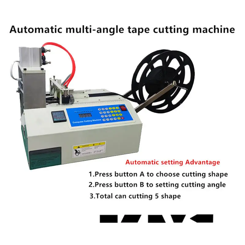 Automatic Multi-angle Can Cut 5 Shapes Webbing Ribbon Cold and Hot Cutting Automatic Hot Knife Nylon Webbing Cutting Machine
