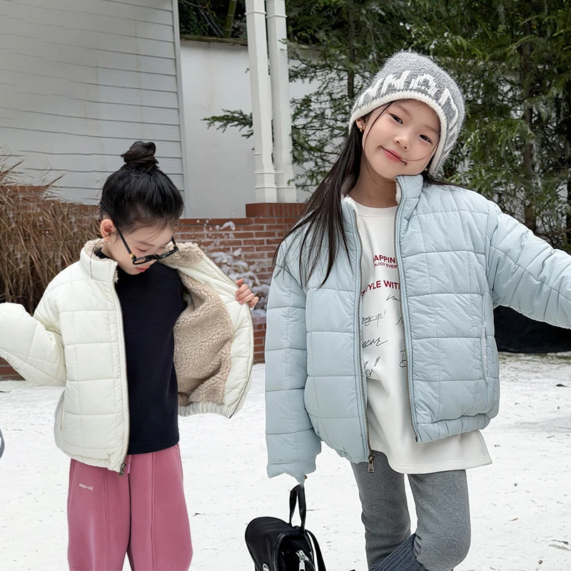 

UNITIM Toddler Girls Parkas Solid Color Thicken Warm Kids Baby Girls Bread Coat Winter Turtleneck Windproof Children Girl Jacket