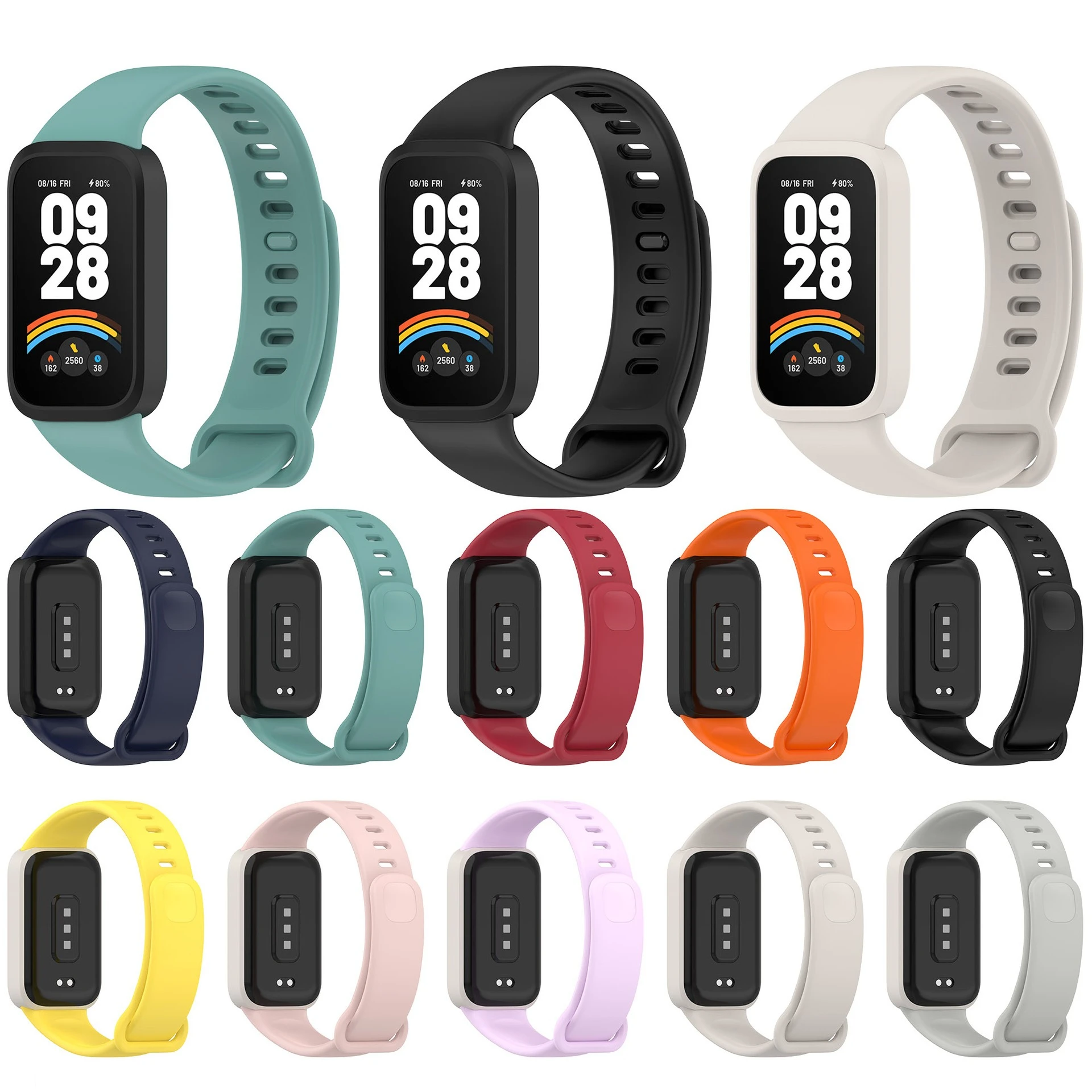 Redmi Watch Band3 および Xiaomi Smart 9Active 統合シリコンストラップ用の公式統合シリコン時計ストラップスーツ