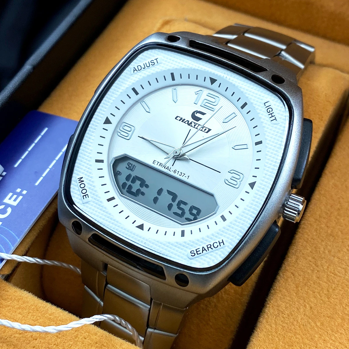 CHAXIGO fashion men's watch luminous waterproof alloy men's square electronic watch, one piece on the whole network