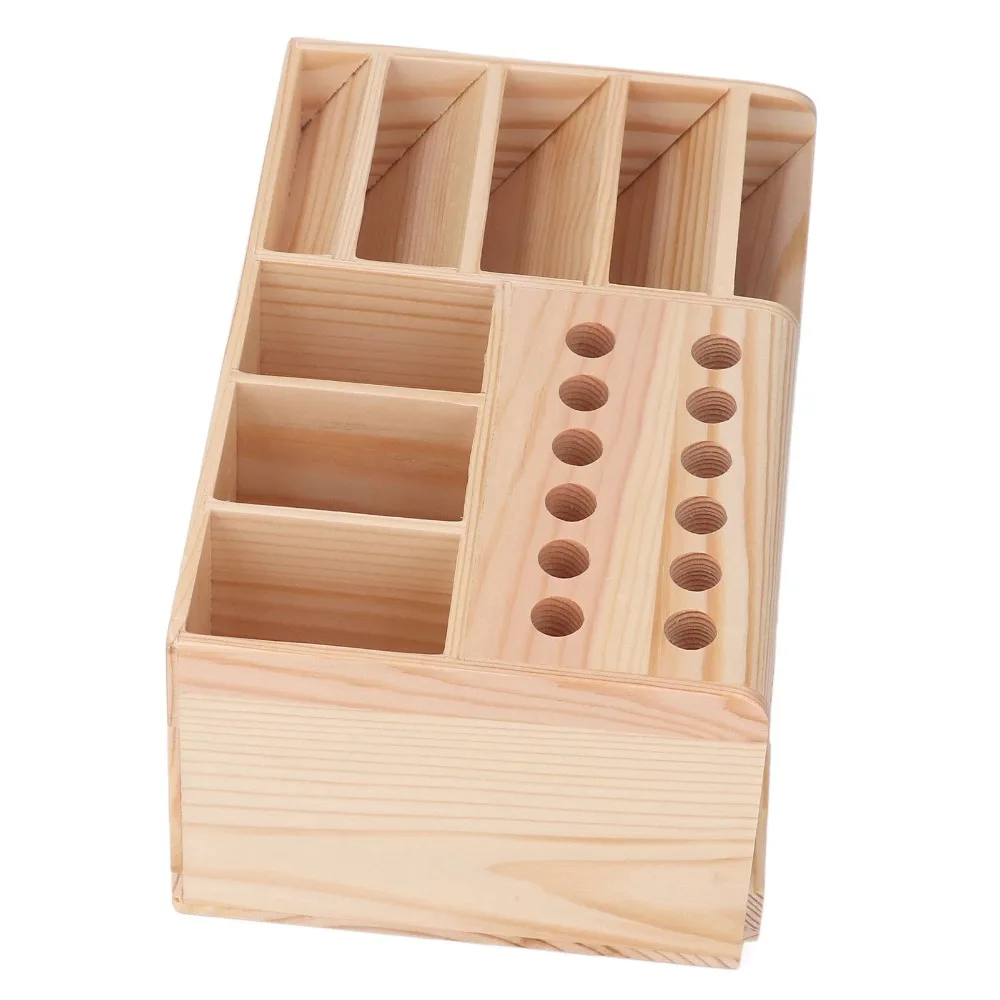 Wood Storage Rack Countertop Wooden Organizer Stable Tool Parts Box Space Saving Freestanding Rack Wood Shelf Storage