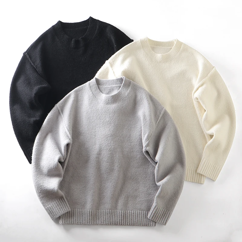 

Soft Comfortable American Sle Long Sve Loose oulder round Ne Knitted Sweater for Men Casual Wear Daily Leisure