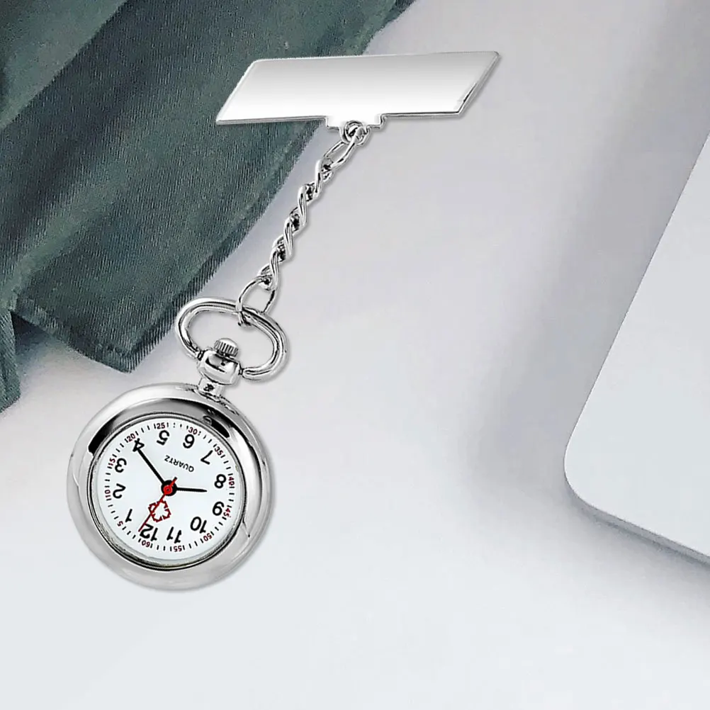

Watch Brooch Metal Simple Style Portable Nurse Pocket Watch for Medical Use Doctors Nurses Healthcare Gift