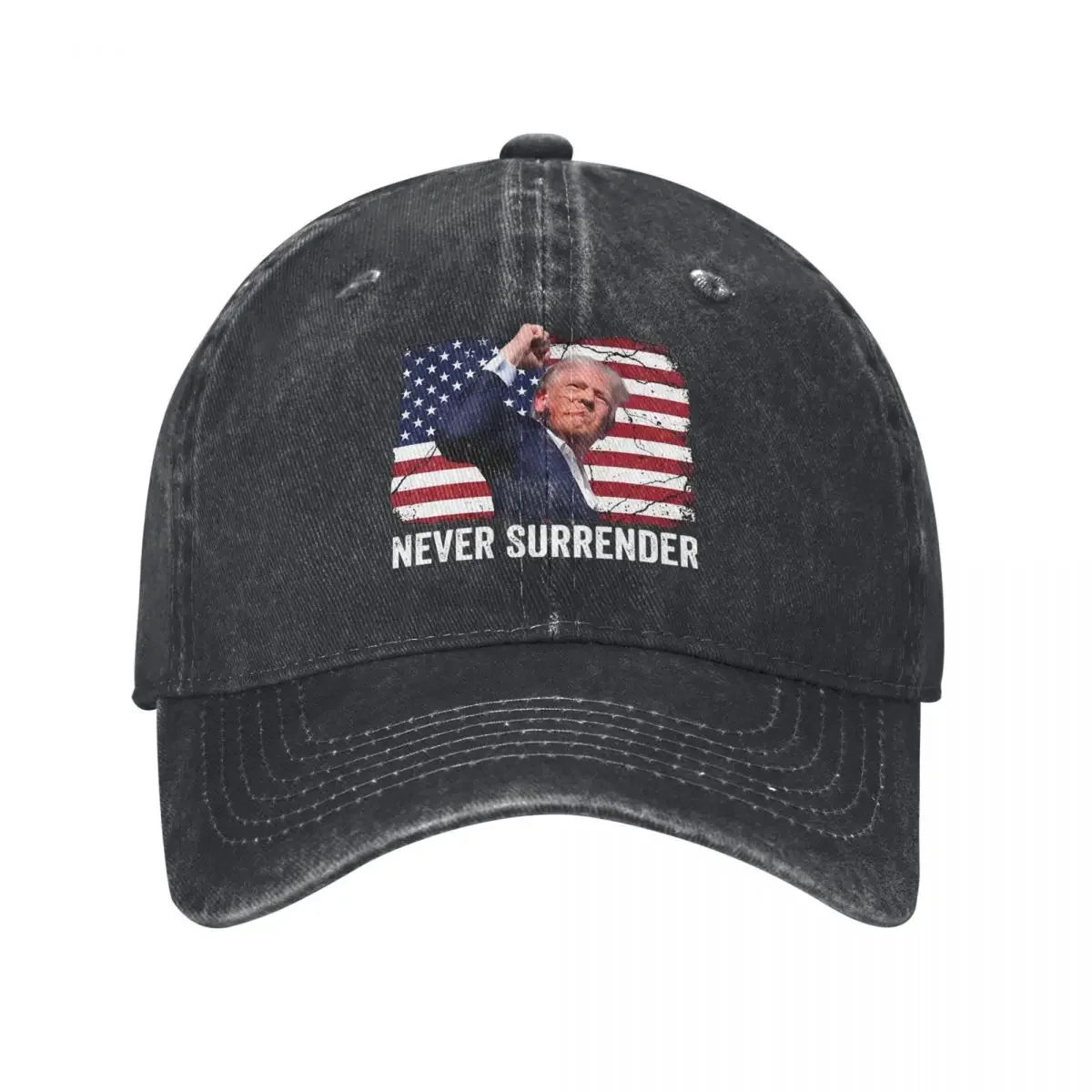 Trump Shot 2024 Rally - Never Surrender Baseball Caps Retro Distressed Snapback Cap for Men Women Outdoor Caps Hat