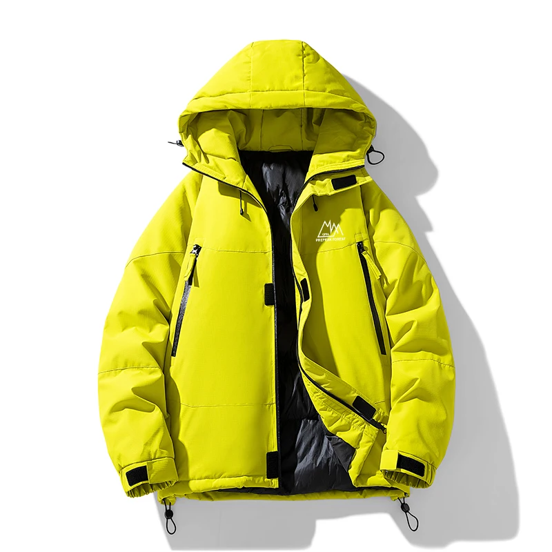 

2025 New Hooded Casual Parkas for Men Windproof Solid Winter Jacket Outwear Warm Fashion Thickened Men Cotton Padded Jacket
