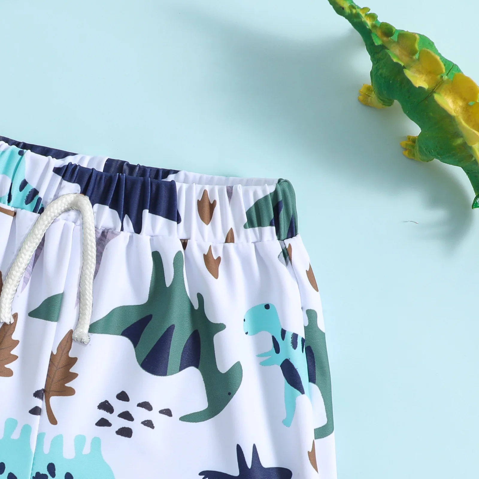 Kinder Zwembroek Jongens Dinosaurus Print Badpak Snelle Droge Warmwaterbronnen Zwembad Vlakke Hoek Short 0-4y Strand Shorts