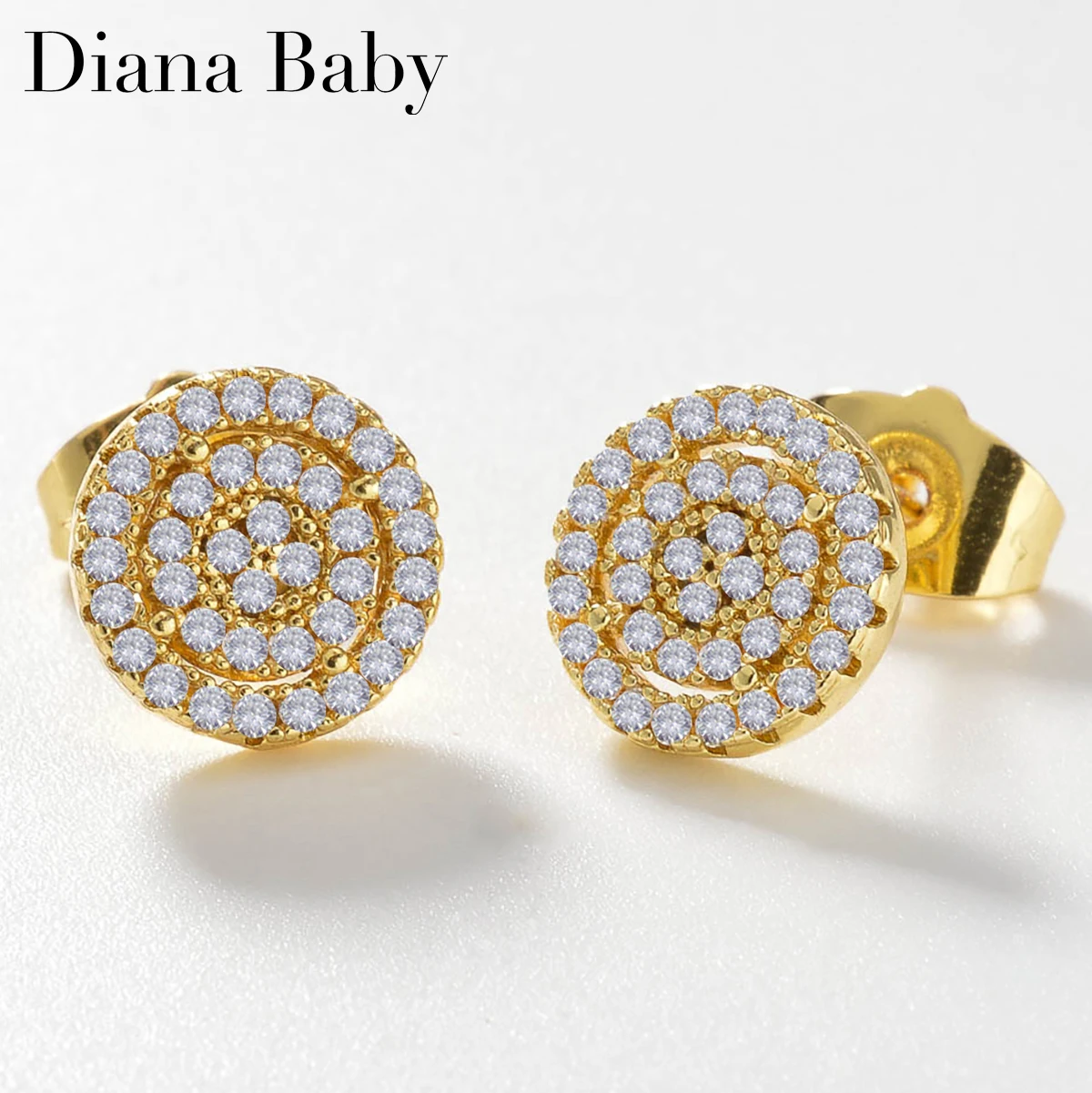 

Diana Baby Zircon Earrings Light Luxury Elegant Jewelry Women Gold Color Accessories Trend Ornaments Earring Engagement Gift