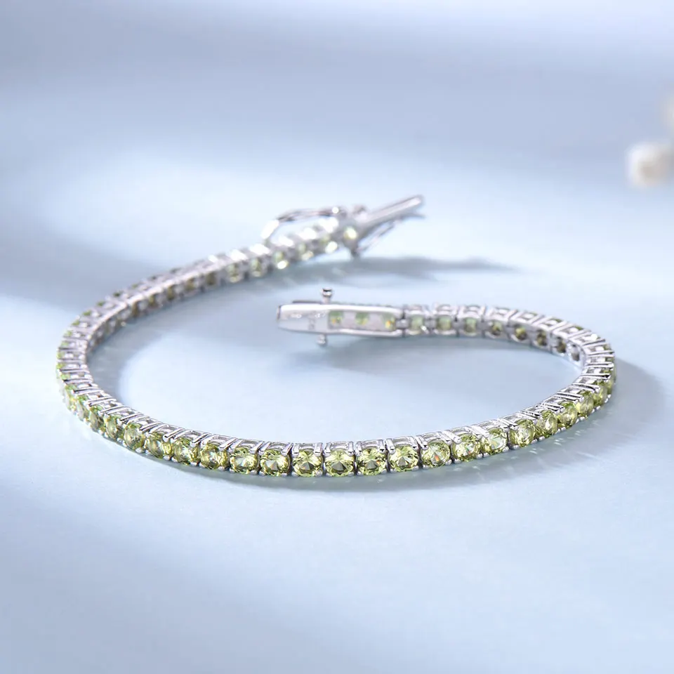 UMCHO bracciale Tennis peridoto in argento Sterling 925 bracciali da donna regalo per feste gioielli di moda