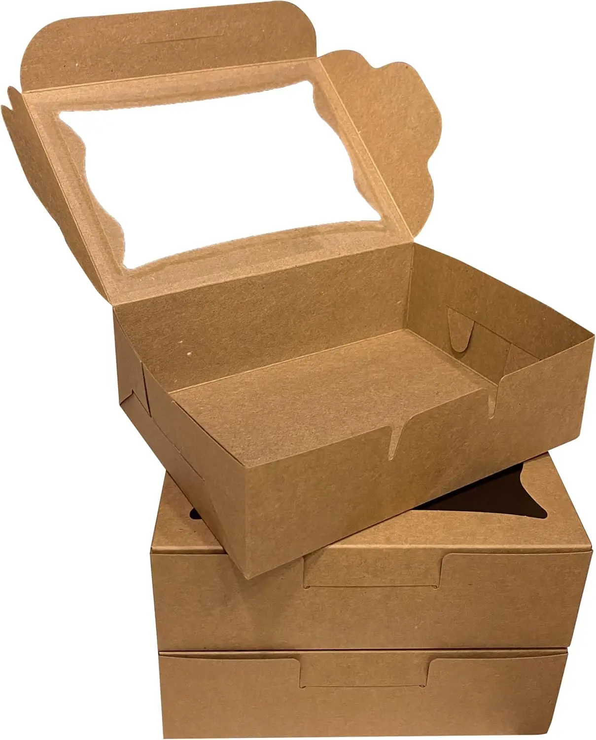 

Kraft Paper Bakery Boxes 12-Pack with Window for Cookies, Muffins, Pastries, 8x6x2.5 Inches