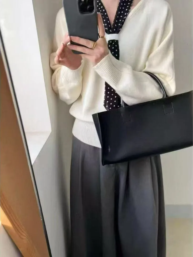 

Ay вязаный свитер в горошек Sa V-Ne, повседневный легкий свитер, осень-зима, Новое поступление, женский модный топ