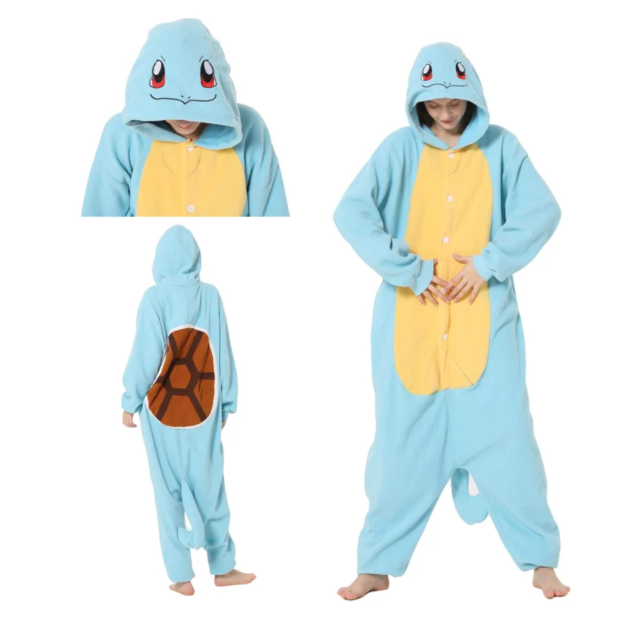 Anime Cartoon Pokemon Pikachu Bulbasaur Gengar Een Stuk Pyjama Herfst Winter Nieuwe Cosplay Casual Thuis Pyjama Cadeau voor Vrienden