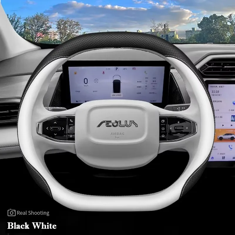 Für Dongfeng Box Nammi 01 06 Aeolus Haohan Mage L7 Leder-Lenkradbezug Rutschfest 2024 2026 Auto-Innenausstattung – Detail 4