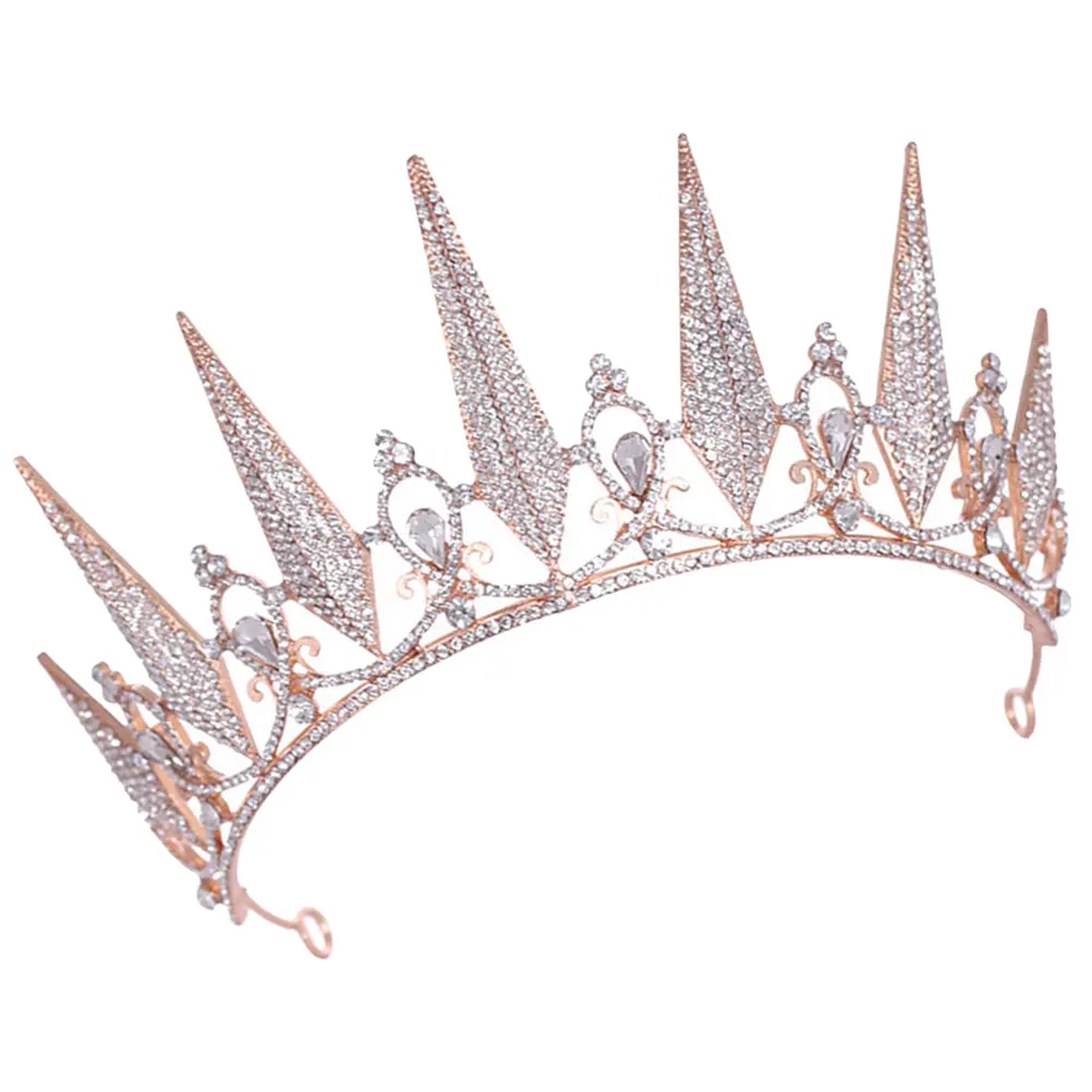 

Crystal Birthday Crown Retro Alloy Tiara Rhinestone Crown Headpiece Wedding Girl Hair Accessory Elegant Headdress Hair Tool