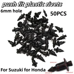 50x rivetti clips for hold fairings and trim panels fit 6mm hole plastic buckles For Suzuki For Honda Motorcycle Fairing Rivet