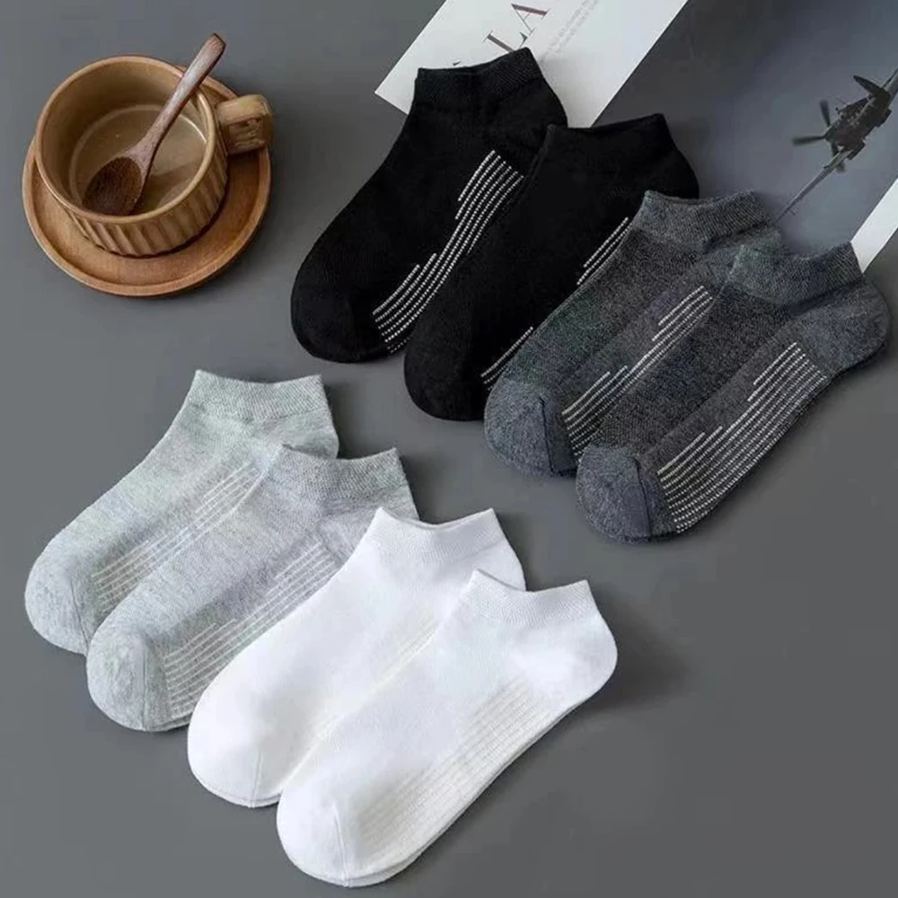 

Kave 5Pairs/Lot Anti-slip Men's Socks Comfort Fit Ankle Sock Breathable Soft Cotton Socks Outdoor Casual Business Boat Socks