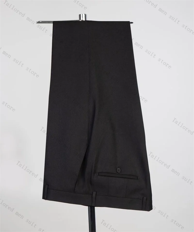 الأبيض بلورات الرجال دعوى مجموعة 2 قطع السترة + بانت أسود مكتب رسمي الذكور سترة حفلة موسيقية القطن معطف بنطلون العريس الزفاف البدلات الرسمية